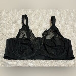 Cacique Black Lace & Sheer Underwire Bra